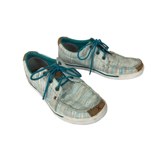 Twisted X Shoes - Twisted X Hooey Loper Lace Up Canvas Loafers 8
